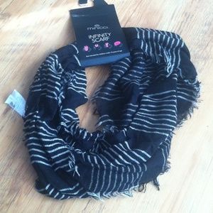 Black Striped Infinity Scarf